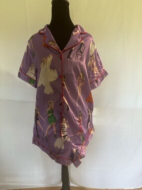 Women's Viral Sheshow Taylor Swift Lavender Satin Pajama Set